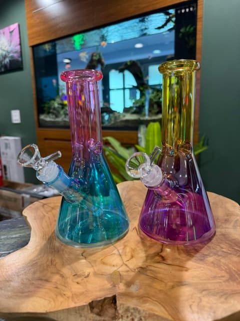 Multi-Colored 8" Glass Bong
