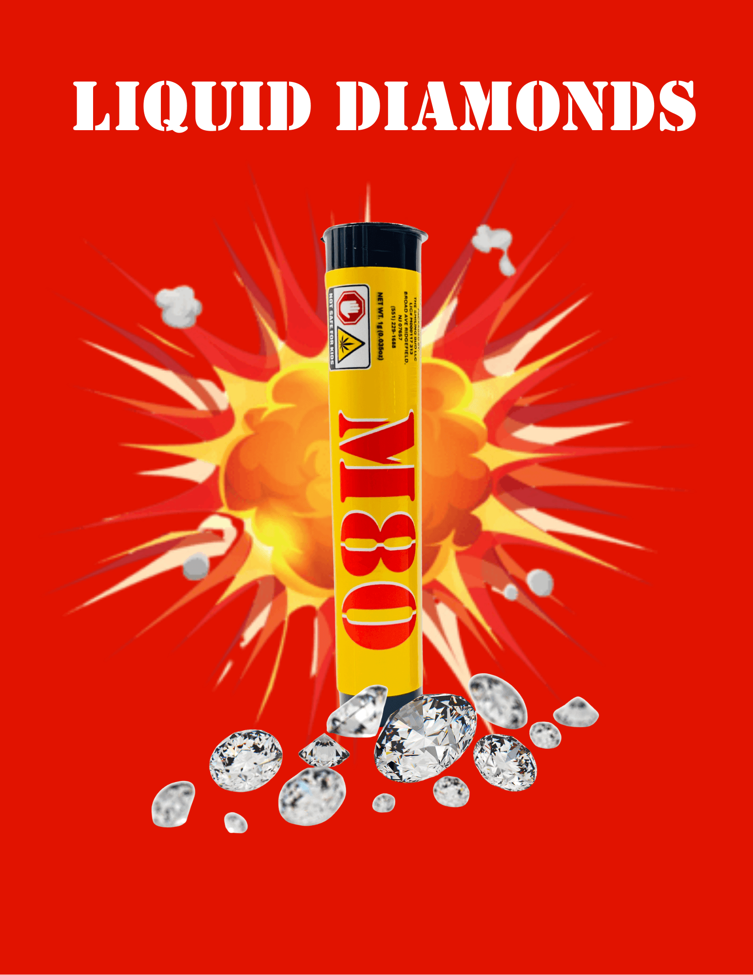 Frosted Jealousy Liquid Diamonds Kief Coated Infused Pre-Roll 1g
