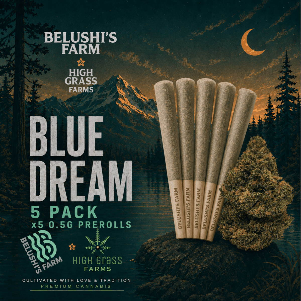 Blue Dream 5pk/2.5g Prerolls