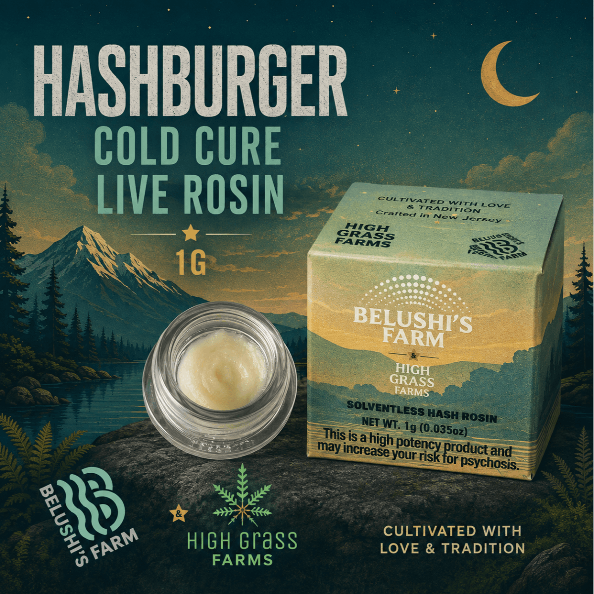 Hash Burger Cold Cured Live Rosin 1g