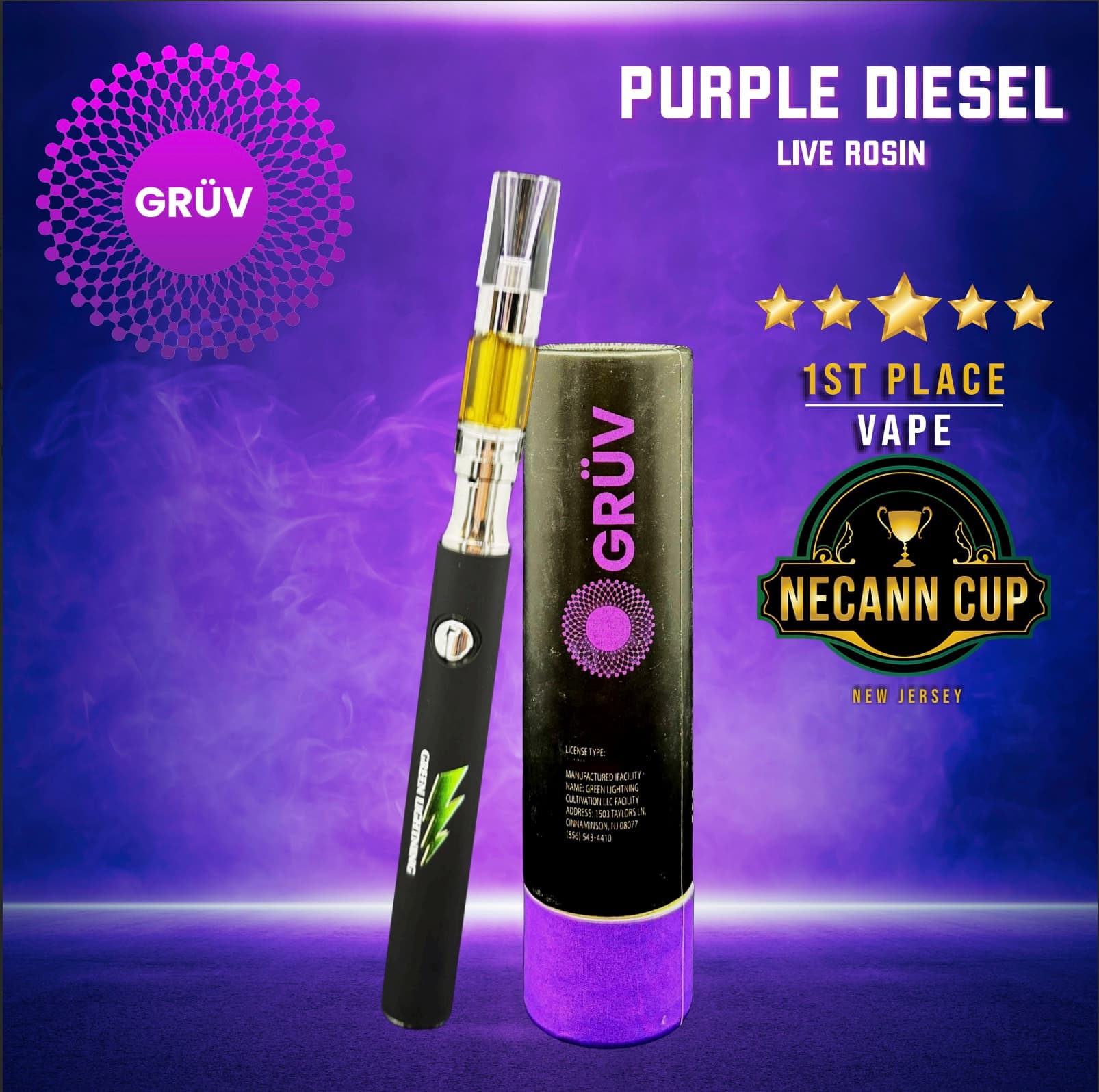 Purple Diesel Live Rosin 0.5g Vape