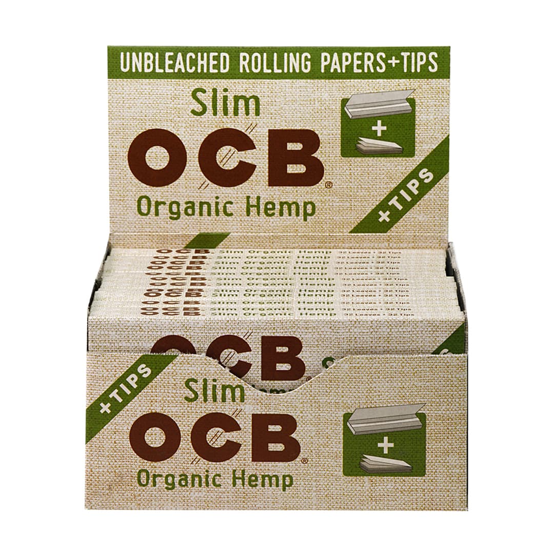 OCB Organic Hemp Rolling Papers Kingsize Slim + Tips