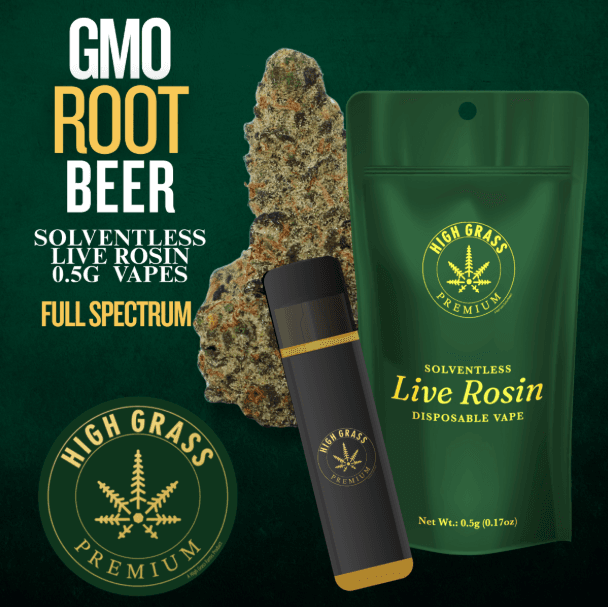 GMO Root Beer 0.5g Live Rosin Vape Cartridge