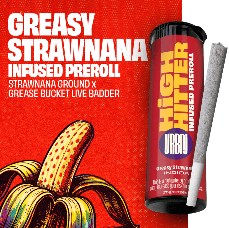 Greasy Strawnana 5pk/3.75g Infused Prerolls