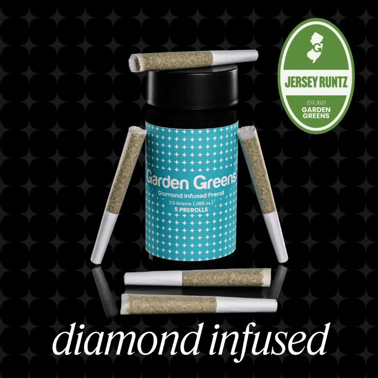 Jersey Runtz 5pk/2.5g Diamond Infused Prerolls